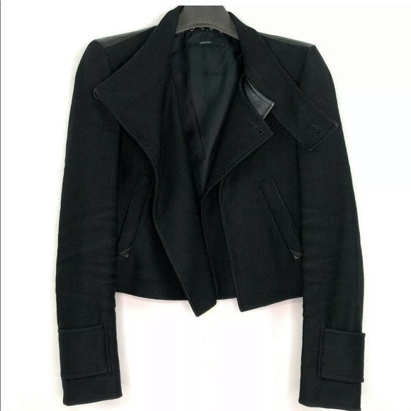Gucci Cupro Lined Cashmere W38 Cropped Blk Jacket - Picture 1 of 6